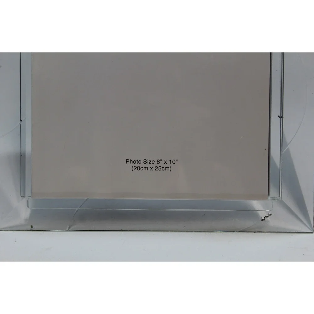 Elegant Oleg Cassini 8x10 Picture Frame Cut Crystal  Clear Accents Wedding